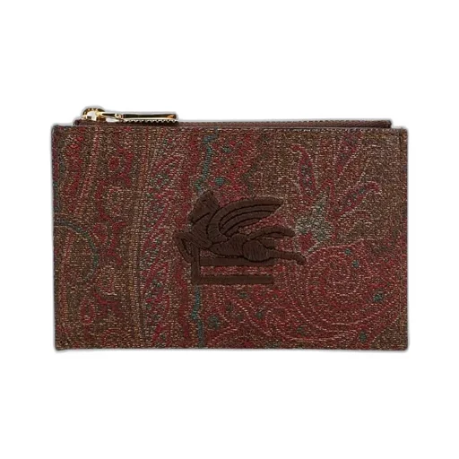 Pegaso Motif Embroidered Zipped Wallet