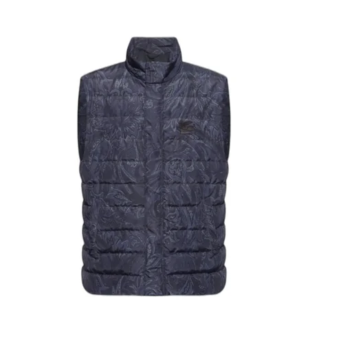 Paisley Print Quilted Down Vest