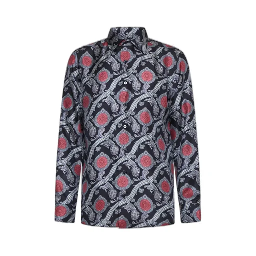 Pattern Printed Straight Hem Shirt