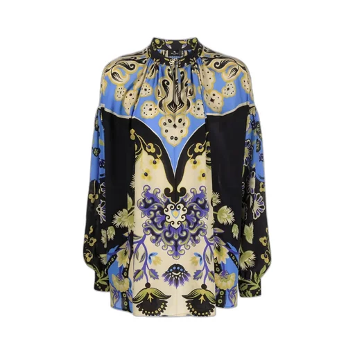 Floral Print Round Neck Blouse