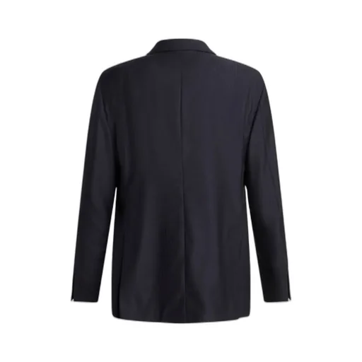 Pinstriped Double-Breasted Blazer