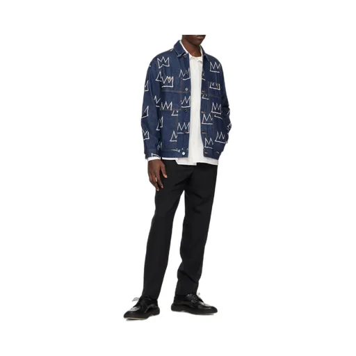 Crown Print Denim Jacket