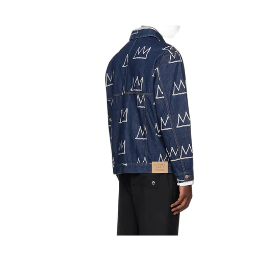 Crown Print Denim Jacket