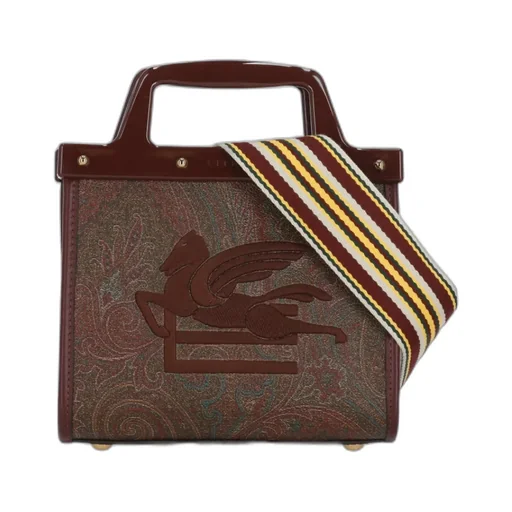 Paisley Pattern Logo Detailed Tote Bag