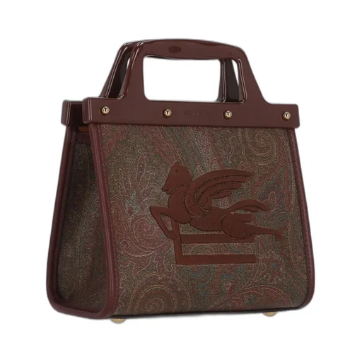 Paisley Pattern Logo Detailed Tote Bag