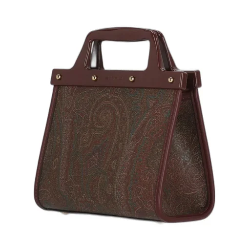 Paisley Pattern Logo Detailed Tote Bag