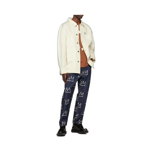 Crown Printed Logo Patch Jeans