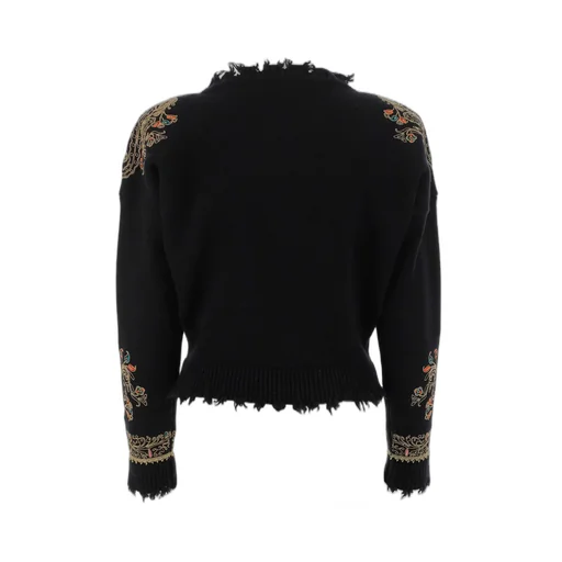 Paisley-Embroidered Virgin Wool Jumper