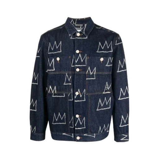 Crown Print Denim Jacket
