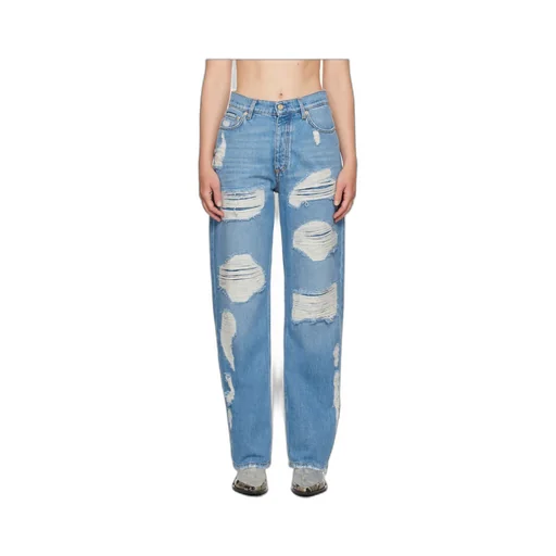 Denim Trousers With Belt Loops