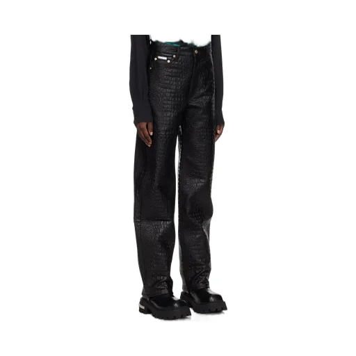 Embossed Straight Leg Pants