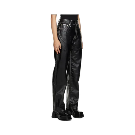 High-Waist Faux-Leather Trousers