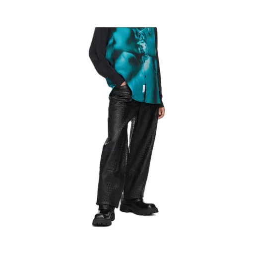 Embossed Straight Leg Pants
