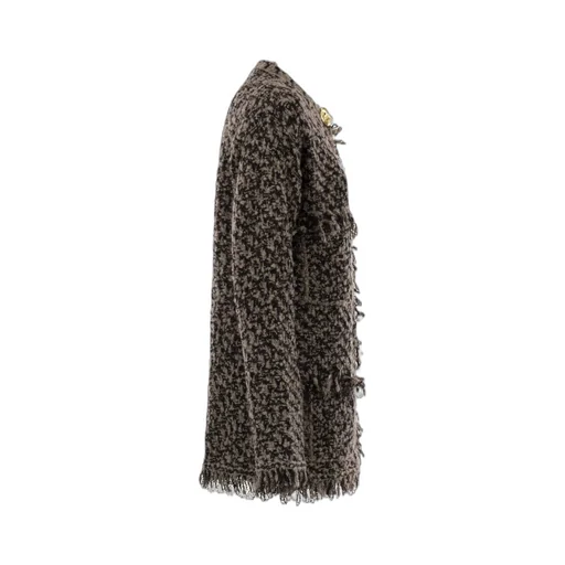 Crewneck Fringed Tweed Jacket