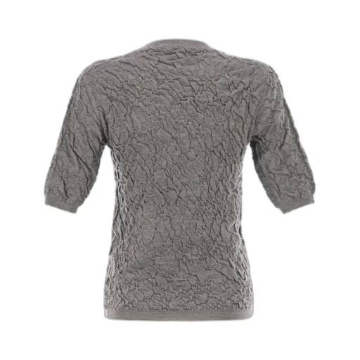 Embossed Finish Short-Sleeved Jumper