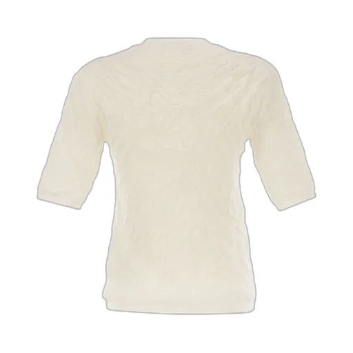 Embossed Finish Short-Sleeved Jumper