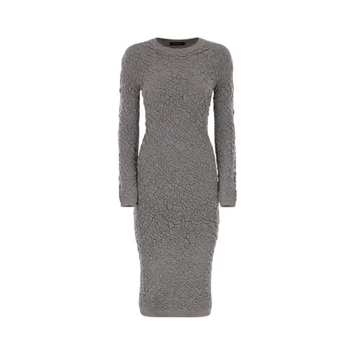 Embossed-Finish Knitted Dress