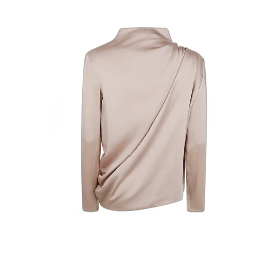 Satin Draped Embellished Blouse