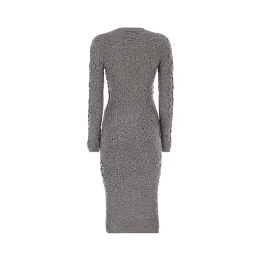 Embossed-Finish Knitted Dress