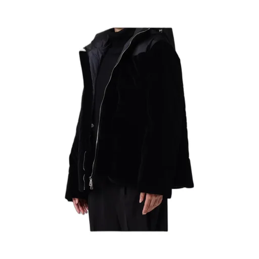 Hooded Padded Velvet Jacket