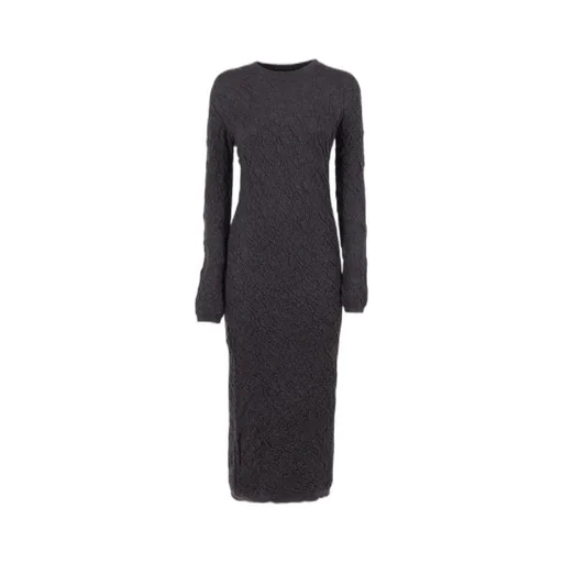 Embossed-Finish Knitted Dress