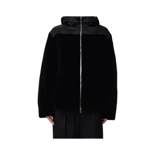 Hooded Padded Velvet Jacket