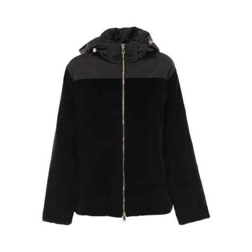 Hooded Padded Velvet Jacket