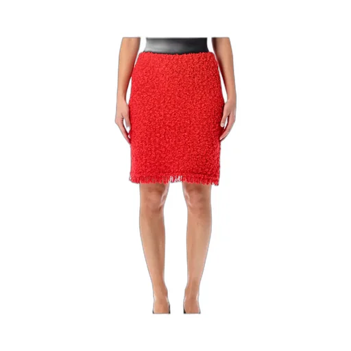 Textured Mini Skirt Fringed Hem