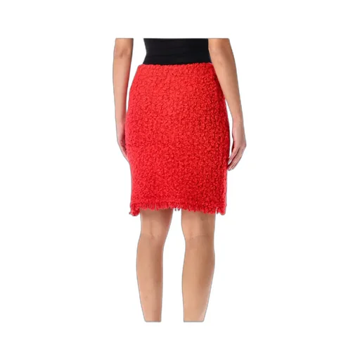 Textured Mini Skirt Fringed Hem