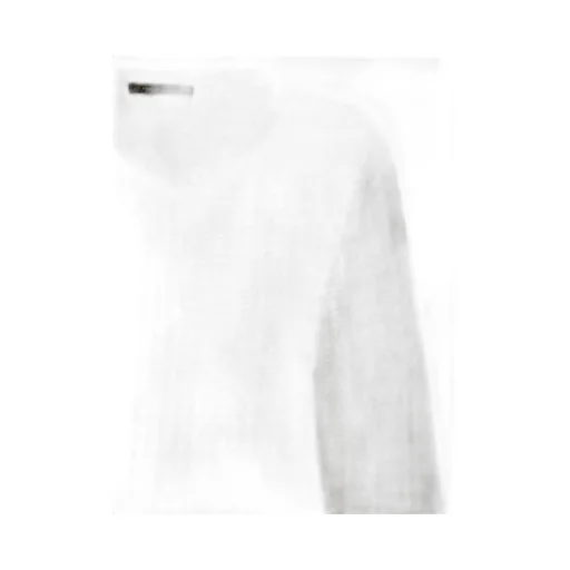 V-Neck Sweater In Platinum With Sequins