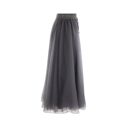 Tulle Pleated Drawstring Skirt