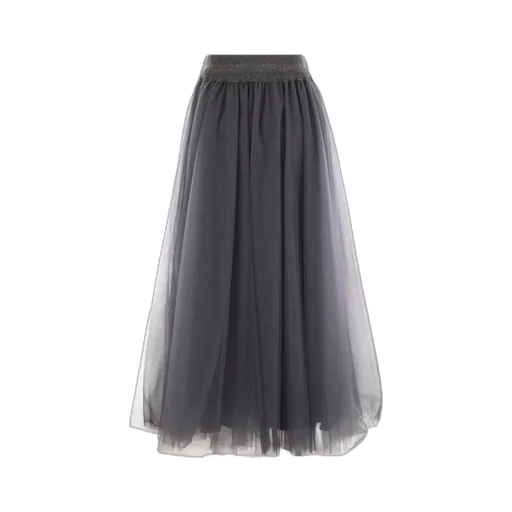 Tulle Pleated Drawstring Skirt
