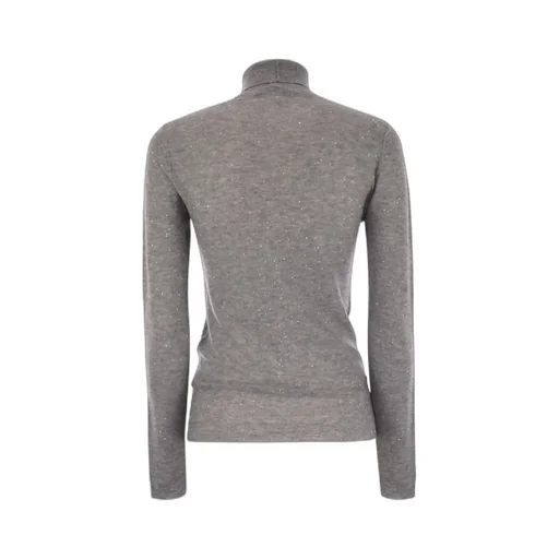 High-Necked Wool Sweater With Sequins