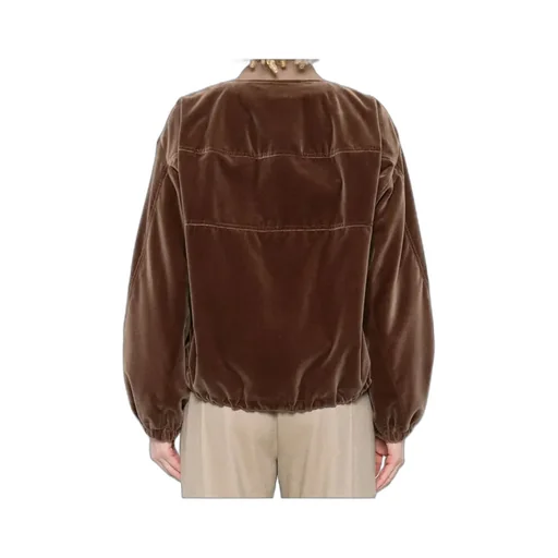 Velvet Zip-Up Bomber Jacket