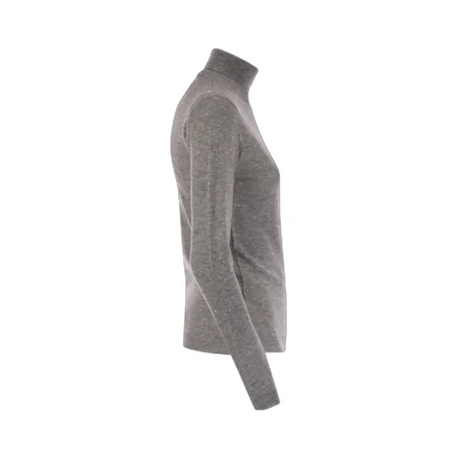 High-Necked Wool Sweater With Sequins