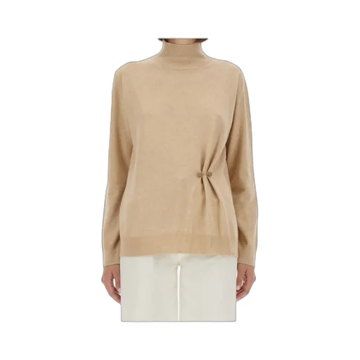 Turtleneck Button-Detailed Jumper
