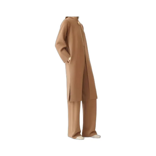 Crew Neck Knitted Coat
