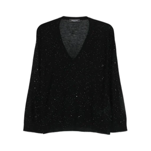 Sequin Embellished V-Neck Jumper