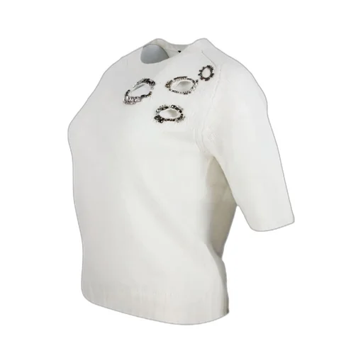 Embellished Eyelet-Detailing Sweater