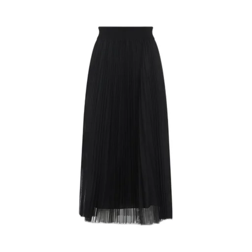 Tulle Pleated Midi Skirt