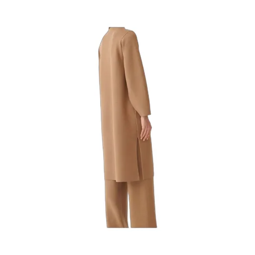 Crew Neck Knitted Coat