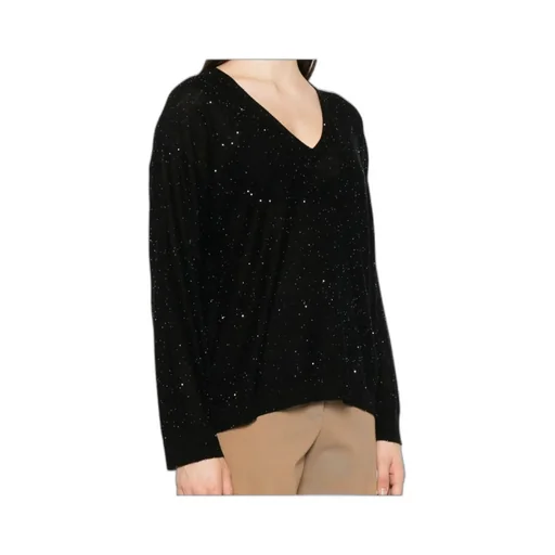 Sequin Embellished V-Neck Jumper