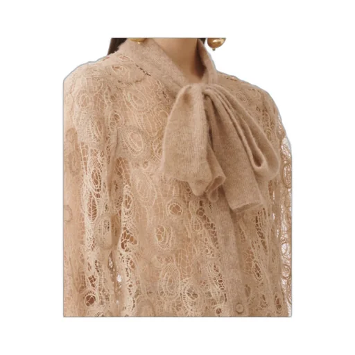 Macramé Lace Cropped Shirt
