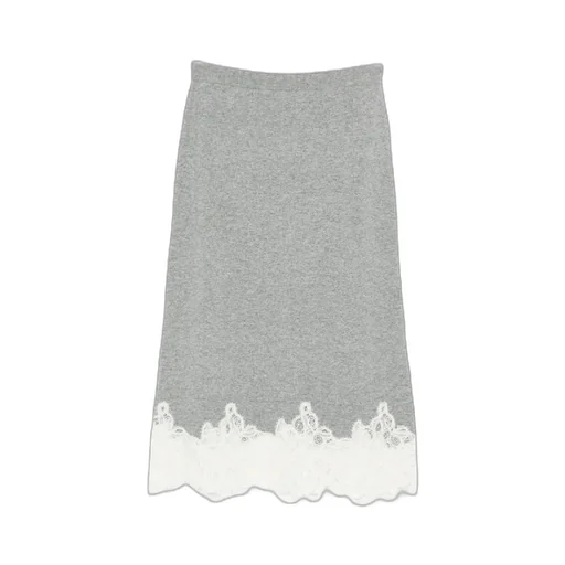 Lace-Trimmed Pencil Skirt