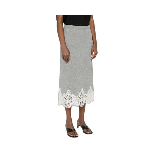 Lace-Trimmed Pencil Skirt