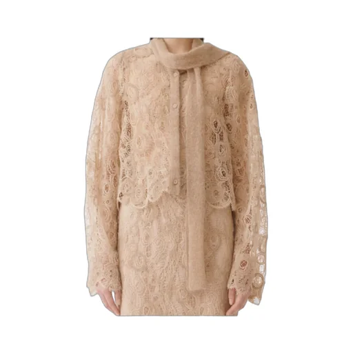 Macramé Lace Cropped Shirt
