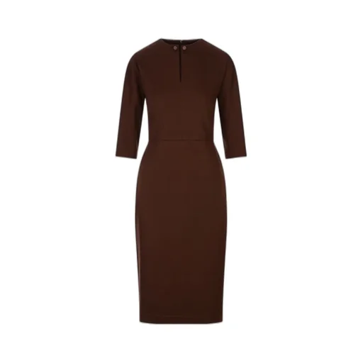 Three-Quarter Sleeve Midi Dress