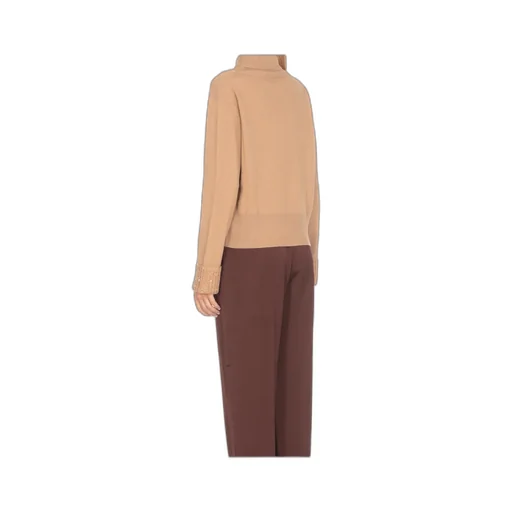 Roll-Neck Embellished Knitted Jumper