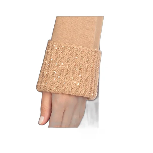 Roll-Neck Embellished Knitted Jumper