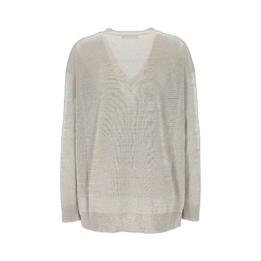 V-Neck Metallic-Threading Jumper